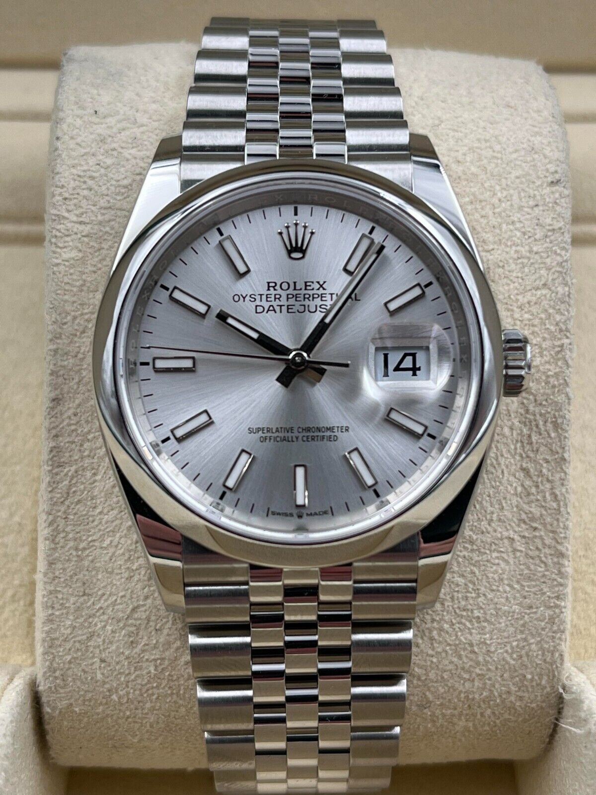 Rolex Datejust 36mm Smooth Silver Index Dial Jubilee Bracelet 126200 Box & Papers 2025