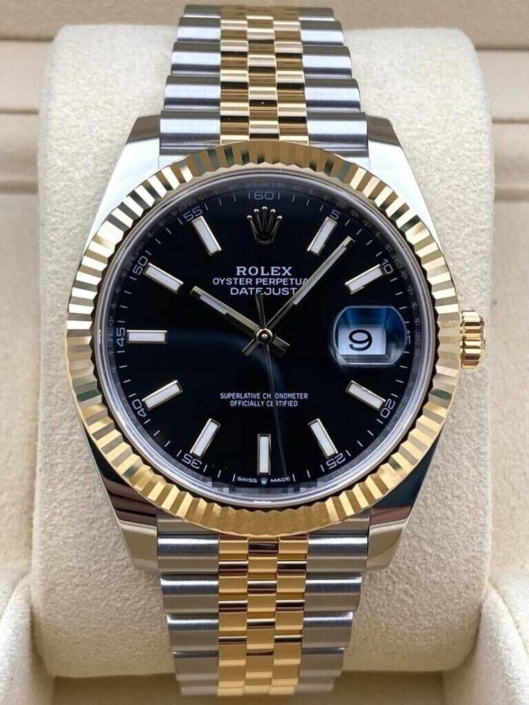 Rolex Datejust 41mm Fluted Black Dial Two Tone Jubilee Bracelet 126333 Box & Papers 2025