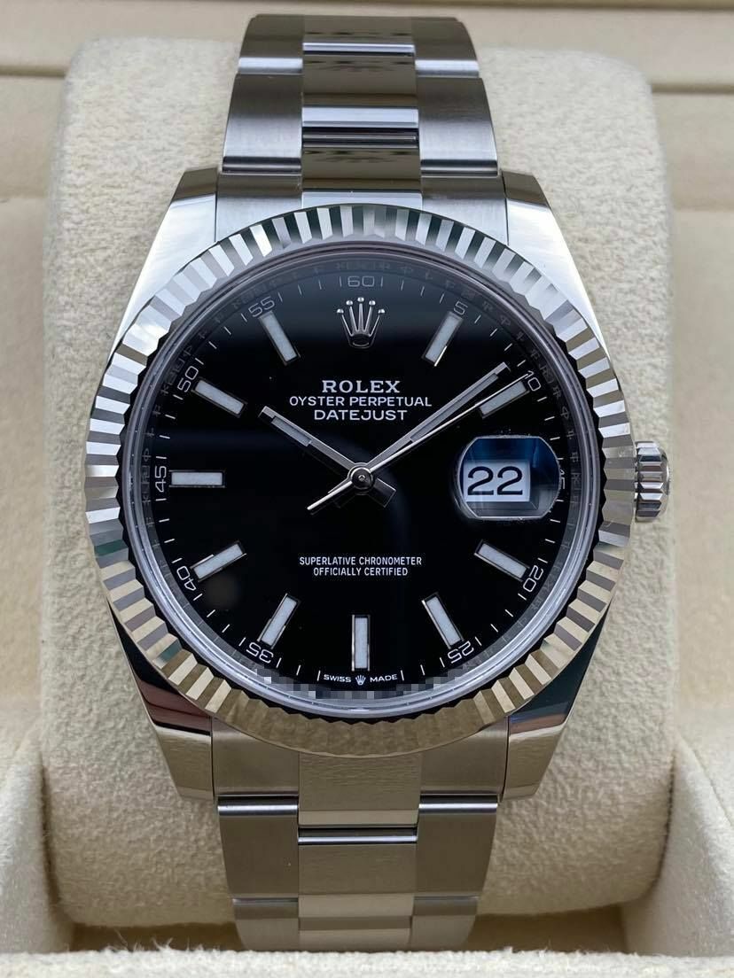 Rolex Datejust 41mm Fluted Black Index Dial Oyster Bracelet 126334 Box & Papers 2025