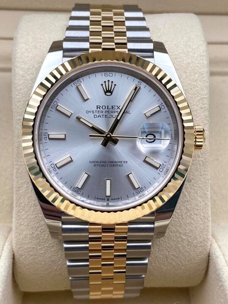 Rolex Datejust 41mm Fluted Silver Dial Two Tone Jubilee Bracelet 126333 Box & Papers 2025