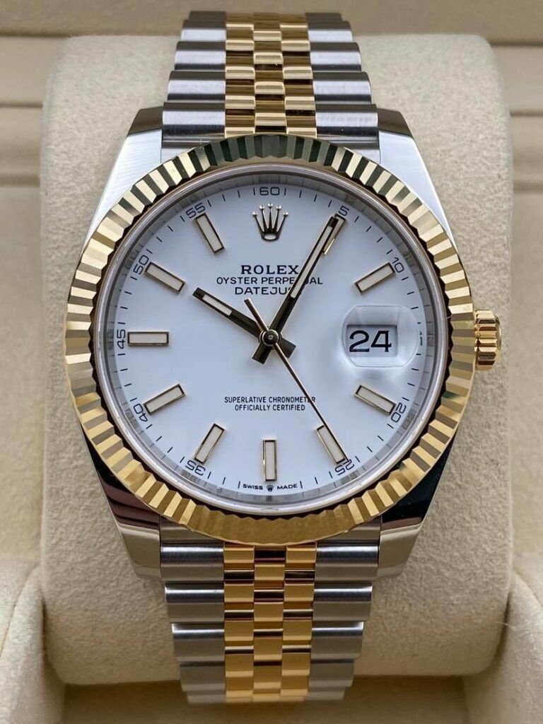 Rolex Datejust 41mm Fluted White Dial Two Tone Jubilee Bracelet 126333 Box & Papers 2025