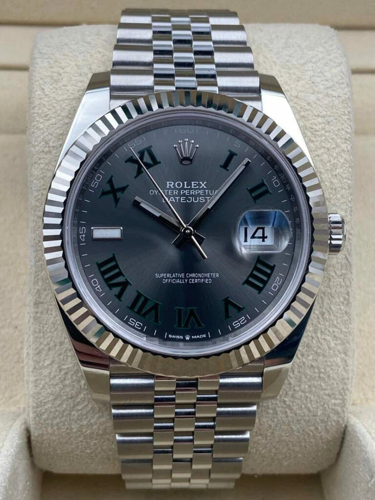 Rolex Datejust 41mm Fluted Wimbledon Dial Jubilee Bracelet 126334 Box & Papers 2025