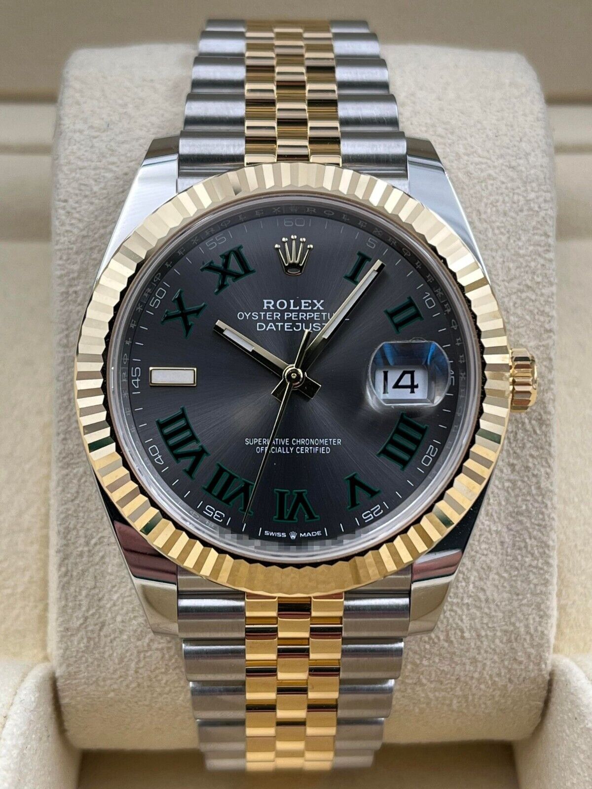 Rolex Datejust 41mm Fluted Wimbledon Dial Two Tone Jubilee Bracelet 126333 Box & Papers 2025